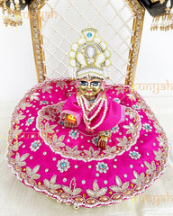 Swarovski Handwork Rani Pink Premium Poshak for Laddu Gopal