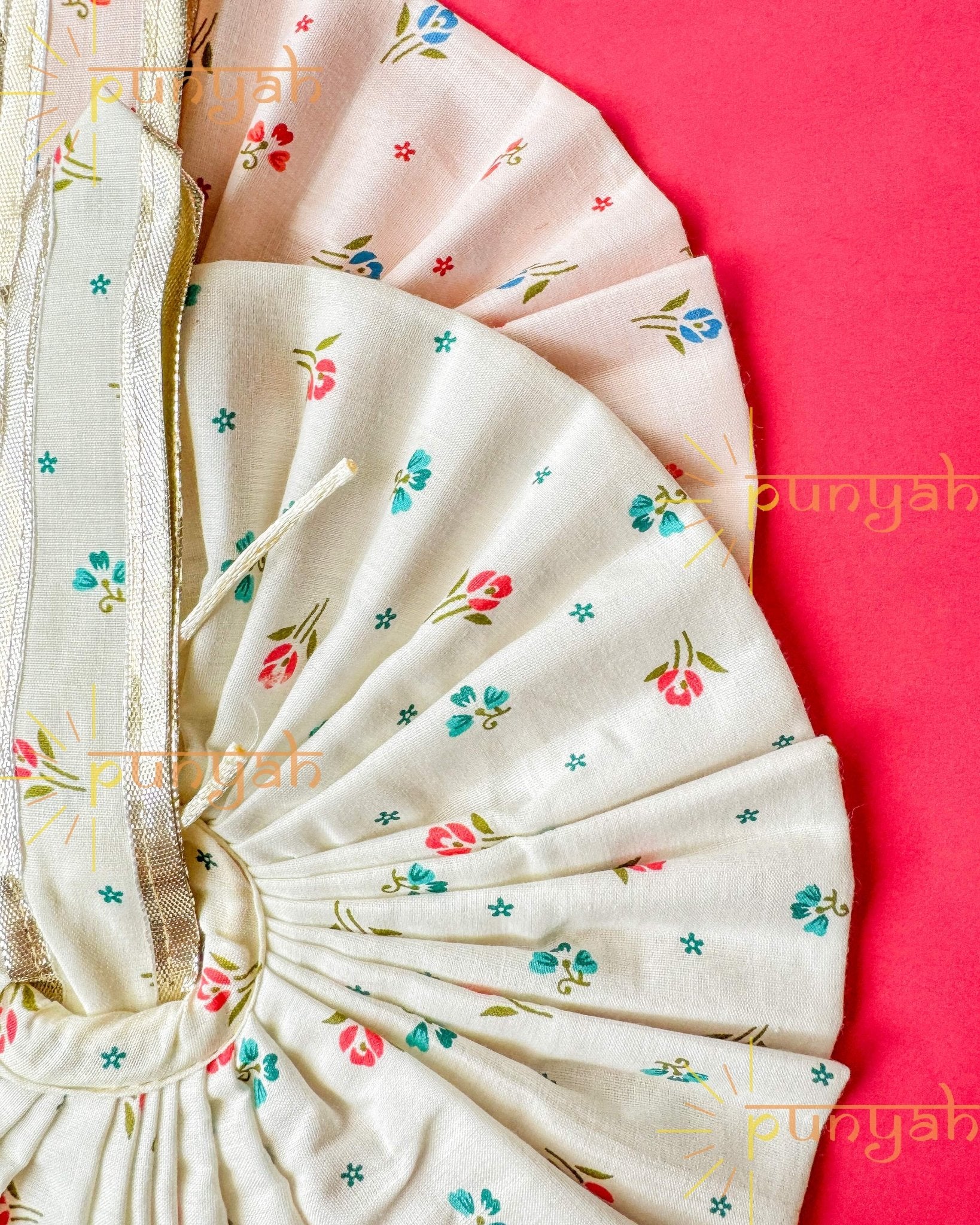 Beautiful Cotton Floral Summer Dress For Kanha ji - Punyah