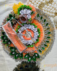 Blossom Embellished Poshak With Pagdi and Patka For Kanha Ji - Punyah Handicraft