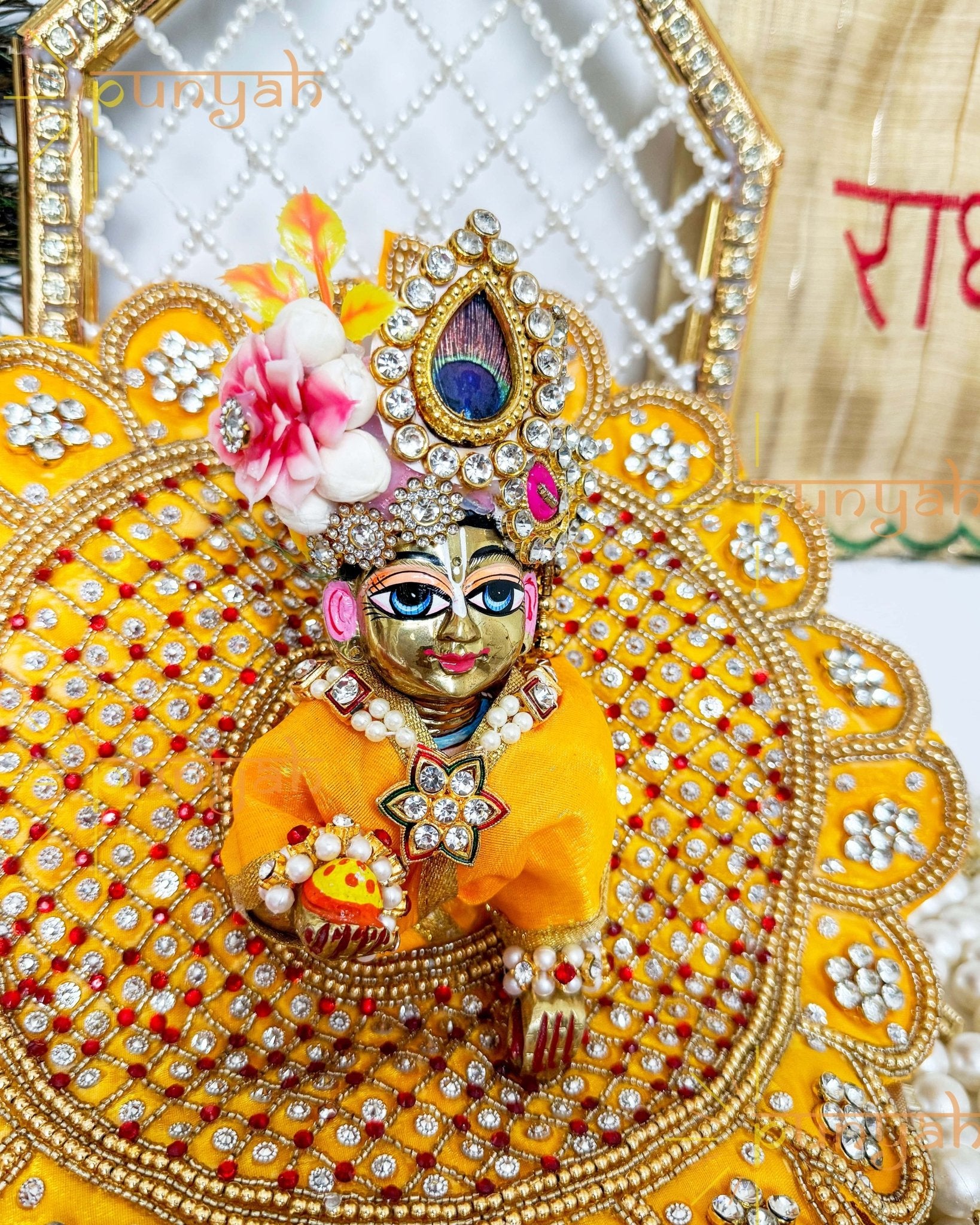 Chandni Suraj Handwork Premium Poshak For Laddu Gopal Ji - Punyah Handicraft