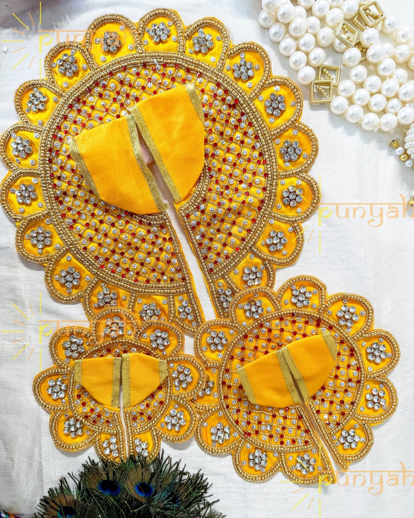 Chandni Suraj Handwork Premium Poshak For Laddu Gopal Ji - Punyah Handicraft