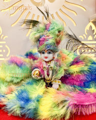 Colorful Fur Poshak with Pagdi for Thakur Ji/ Laddu Gopal - Punyah