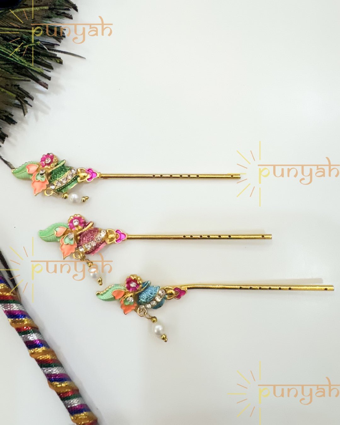 Colorful Heavy Matki Style Bansuri for Thakurji - Punyah