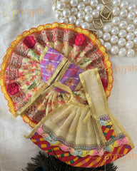 Cotton Mata Rani Poshak and Thakurji Poshak Matching Combo (Set of 3) - Punyah Handicraft