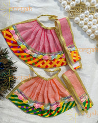 CrissCross Charm Net Poshak With Patka For Mata Rani - Punyah Handicraft