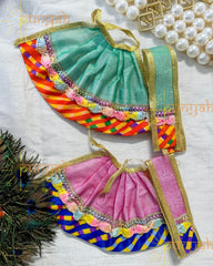 CrissCross Charm Net Poshak With Patka For Mata Rani - Punyah Handicraft