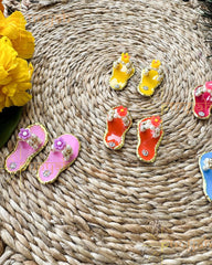 Cute Flower Slipper in Multiple Colors for Laddoo Gopal Ji - Punyah