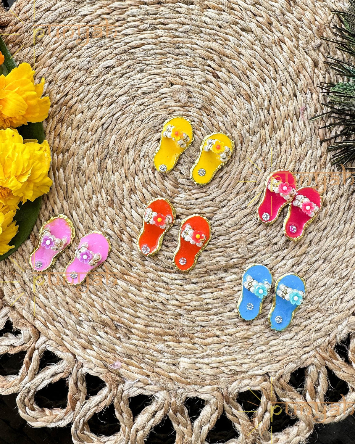 Cute Flower Slipper in Multiple Colors for Laddu Gopal Ji - Punyah