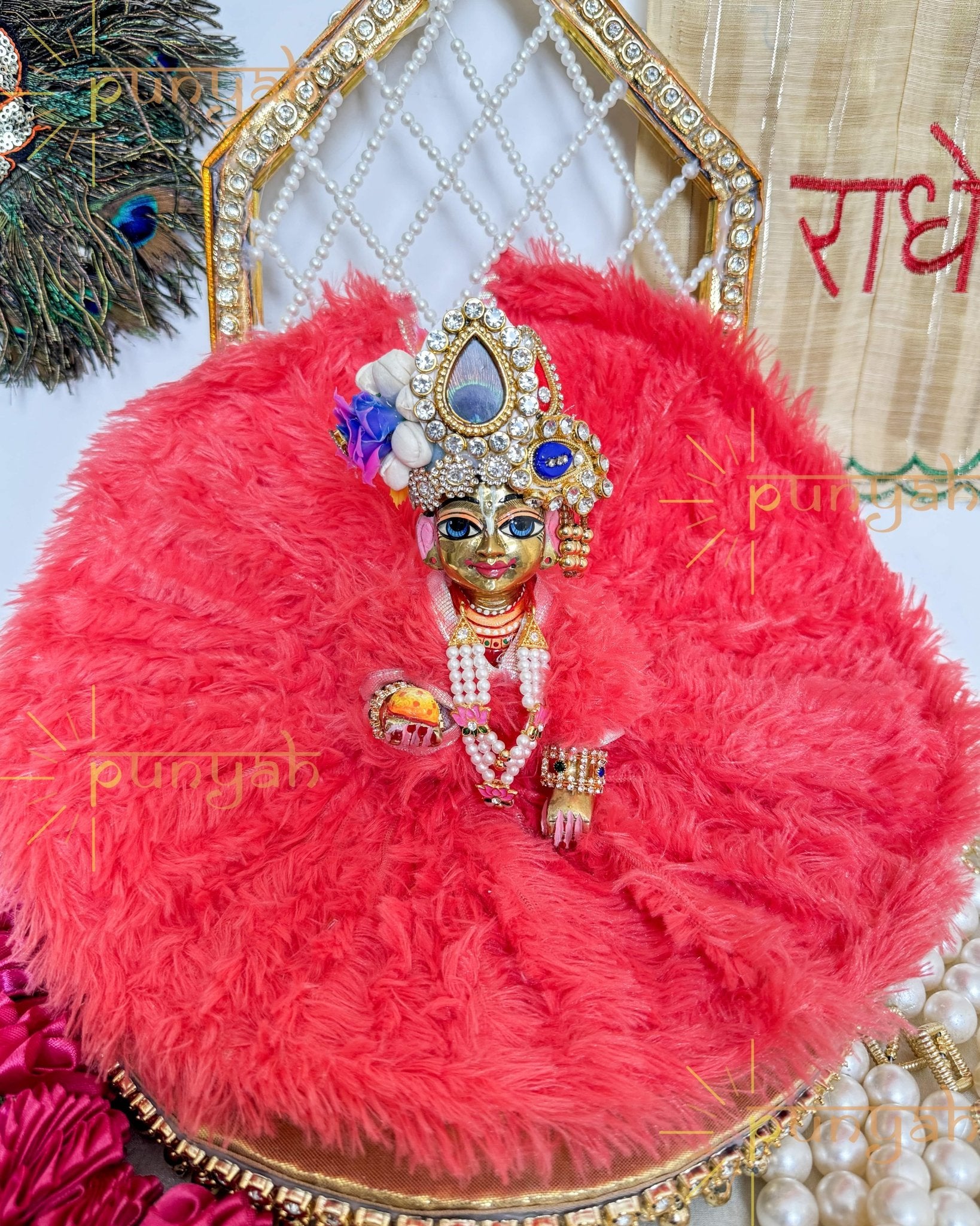 Cute Vibrant Colors Fur Poshak for Laddu Gopal Ji - Punyah Handicraft