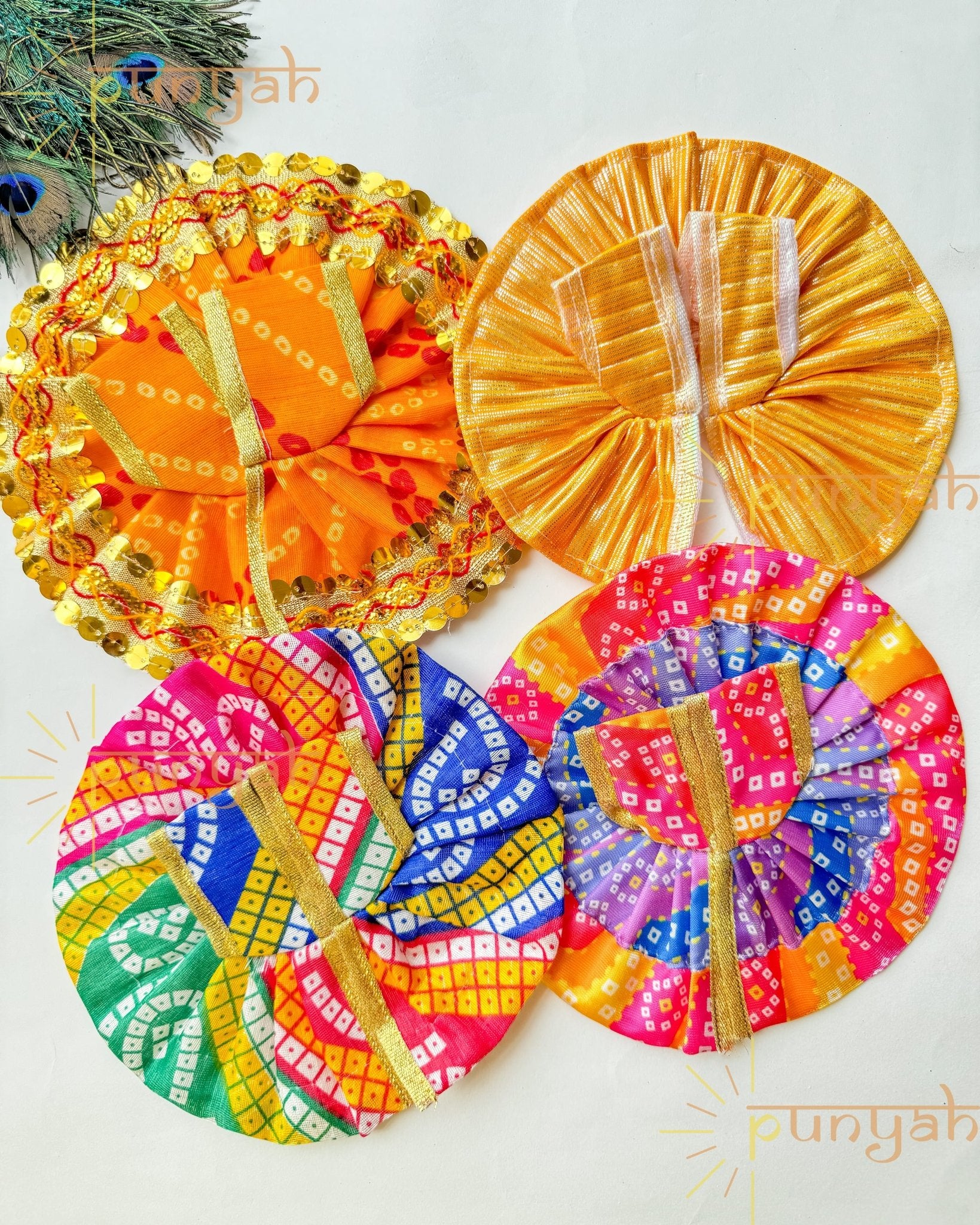 Designer Multi Pack Poshaks - Set of 7 for Thakur Ji with Free Maala or Kangan Set - Punyah