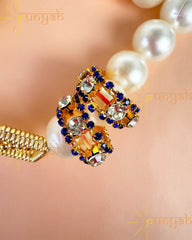 Embellished Blue and Diamond Cut Stone Kangan for Thakur Ji - Punyah