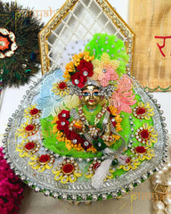 Floral Elegance Premium Poshak With Pagdi and Patka For Laddu Gopal ji - Punyah Handicraft