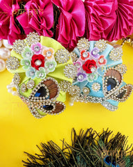 Floral Mor Pankh Pagdi For Laddu Gopal JI - Punyah Handicraft