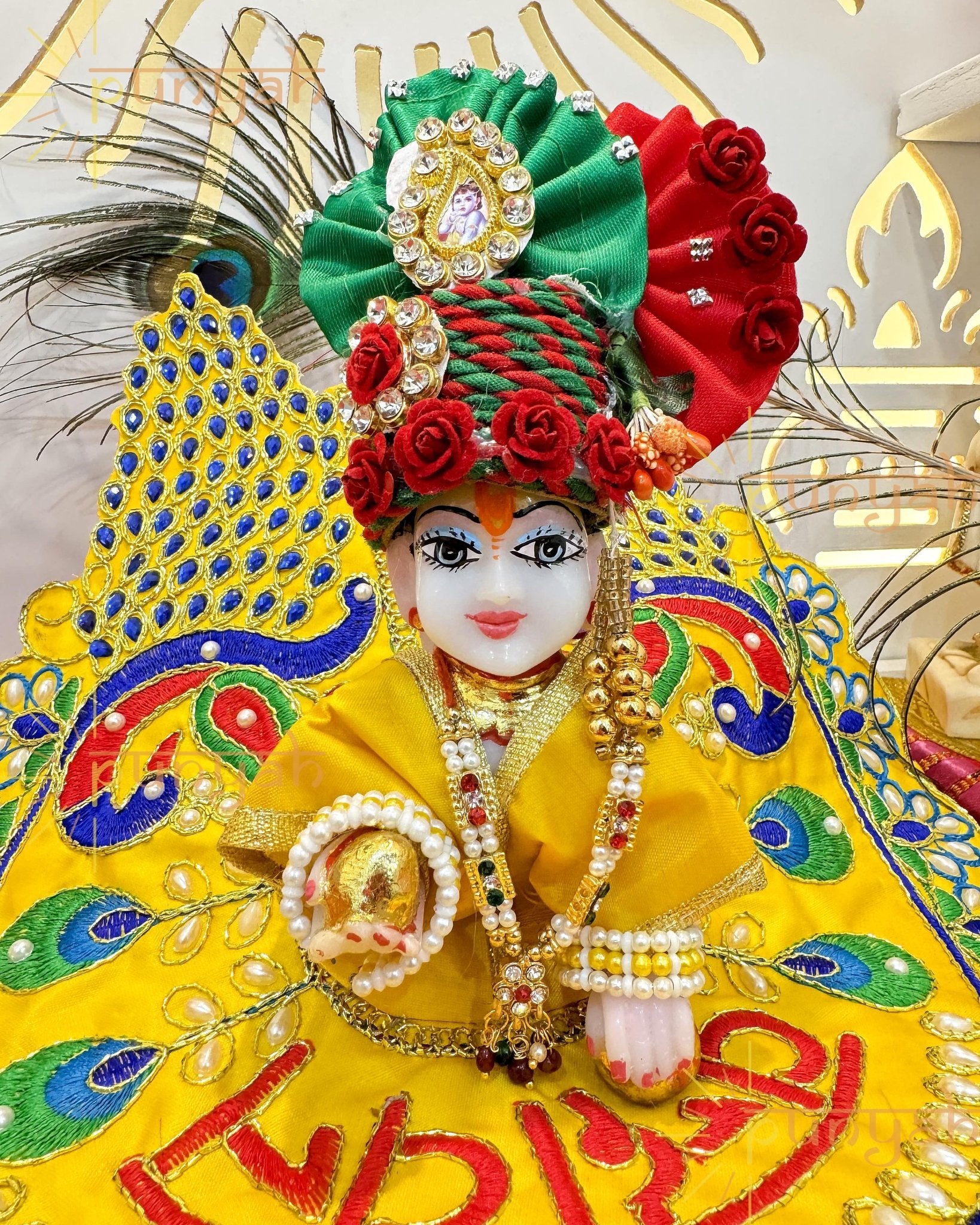 Flower Nag Heavy Pagdi for Laddu Gopal Ji - Punyah