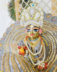 Greyish Moon Poshak with Golden Embroidery For Laddu Gopal Ji - Punyah