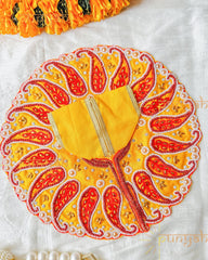 Haridra Zari Embroidered Poshak For Laddu Gopal Ji/ Kanha Ji - Punyah