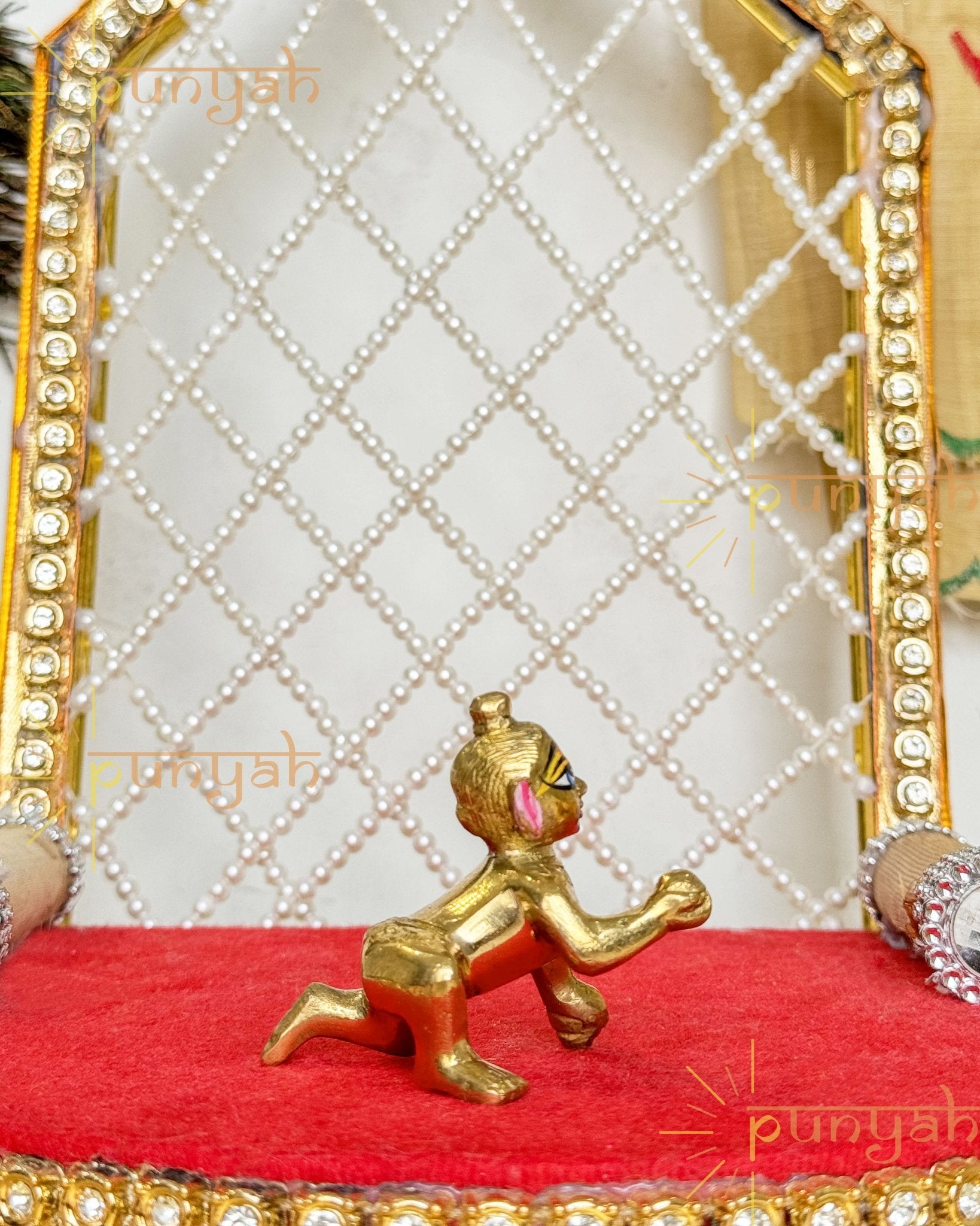 Heavy Solid Pure Brass Laddu Gopal Ji Idol from Vrindavan (2 inches) - Punyah Handicraft