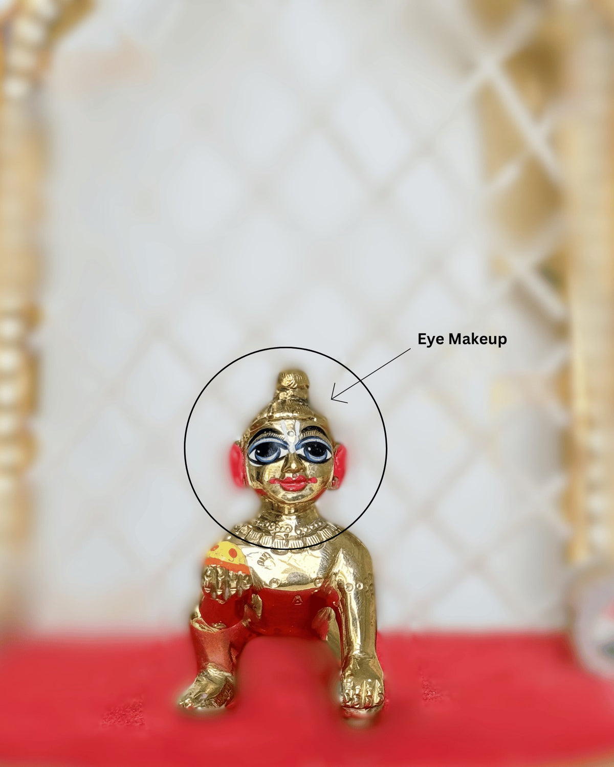 Heavy Solid Pure Brass Laddu Gopal Ji Idol from Vrindavan (2 inches) - Punyah Handicraft