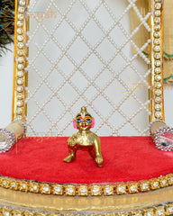 Heavy Solid Pure Brass Laddu Gopal Ji Idol from Vrindavan (2 inches) - Punyah Handicraft