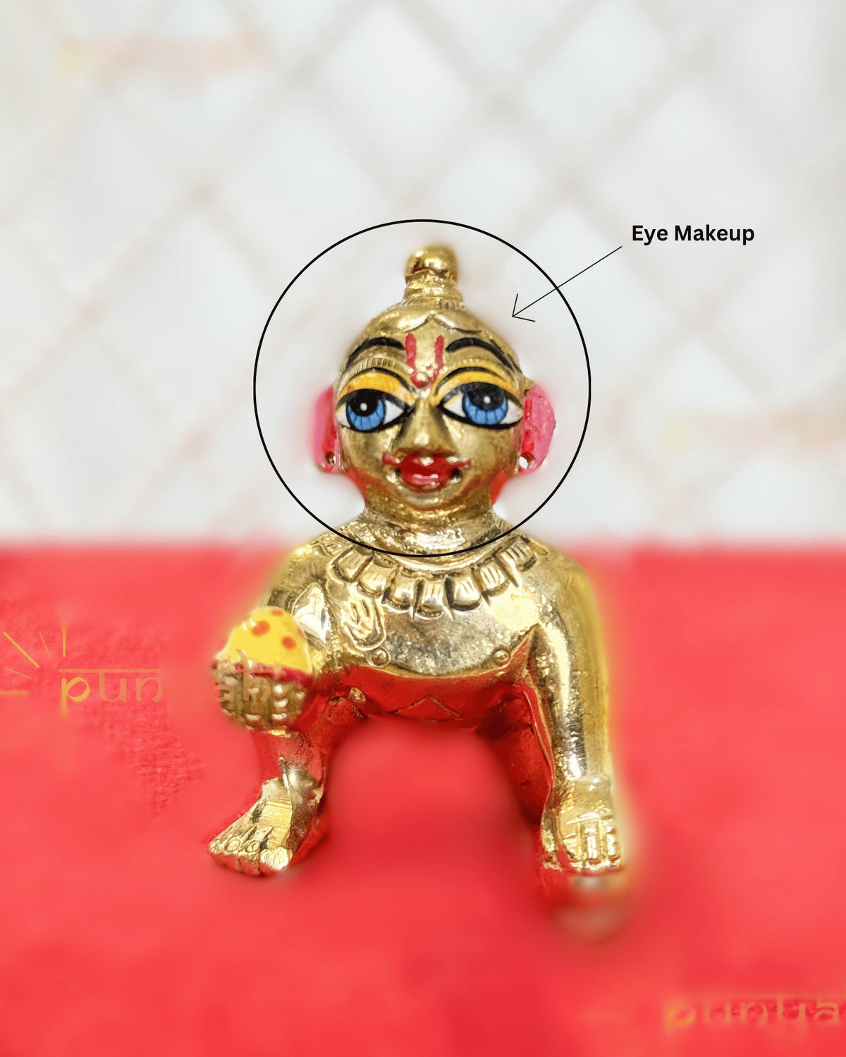 Heavy Solid Pure Brass Laddu Gopal Ji Idol from Vrindavan (2.5 inches) - Punyah Handicraft