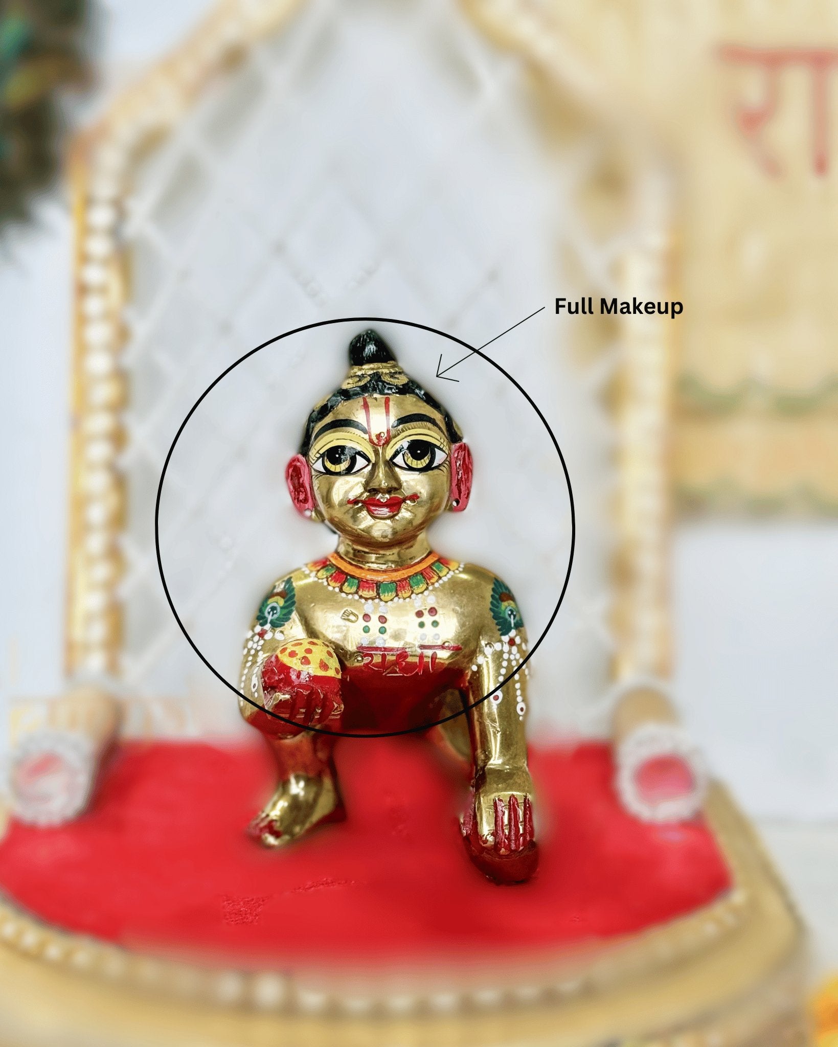 Heavy Solid Pure Brass Laddu Gopal Ji Idol from Vrindavan (5.5 inches) - Punyah Handicraft