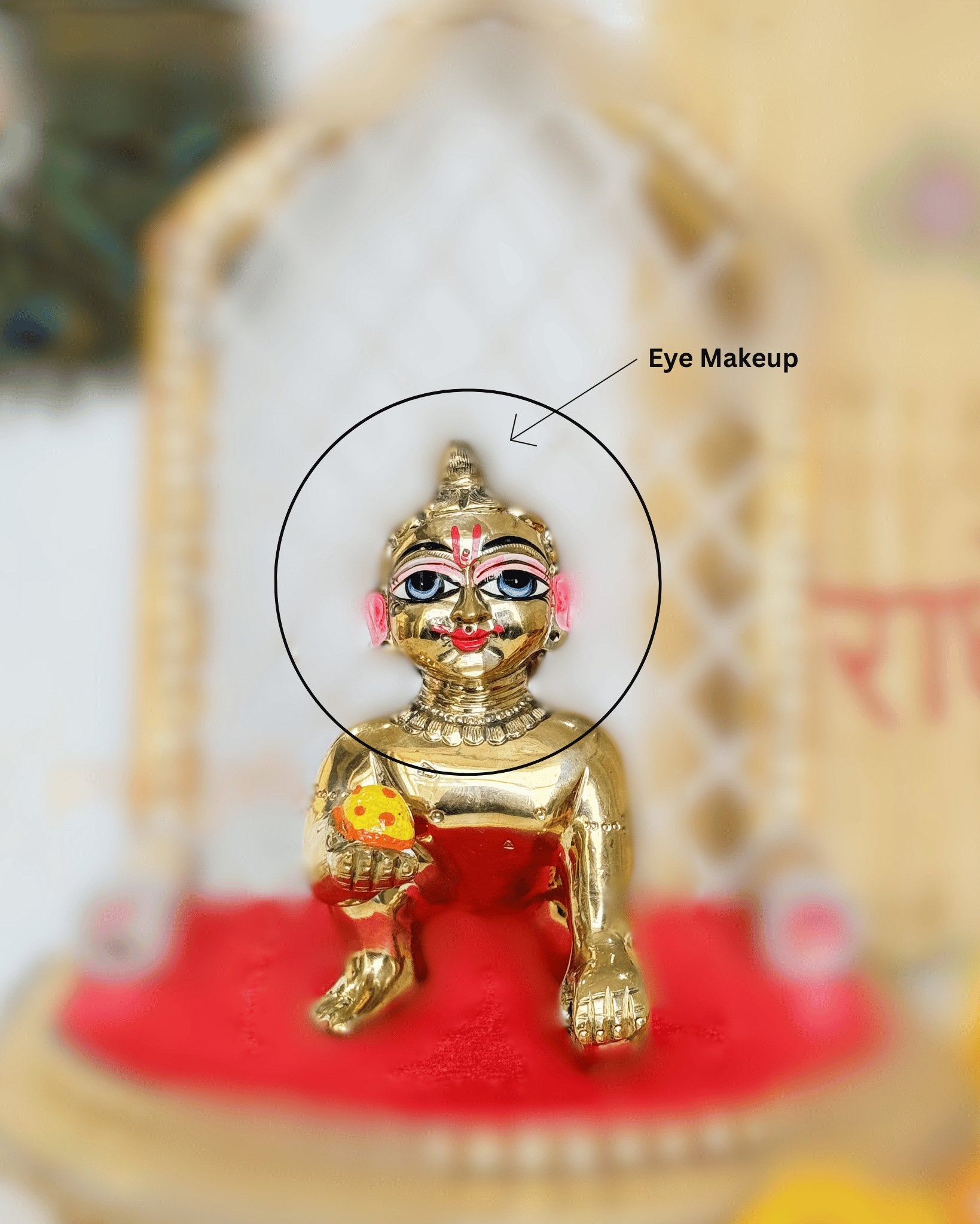 Heavy Solid Pure Brass Laddu Gopal Ji Idol from Vrindavan (5.5 inches) - Punyah Handicraft