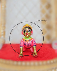 Heavy Solid Pure Brass Radha Rani Ji Idol from Vrindavan (3.4 Inches) - Punyah Handicraft