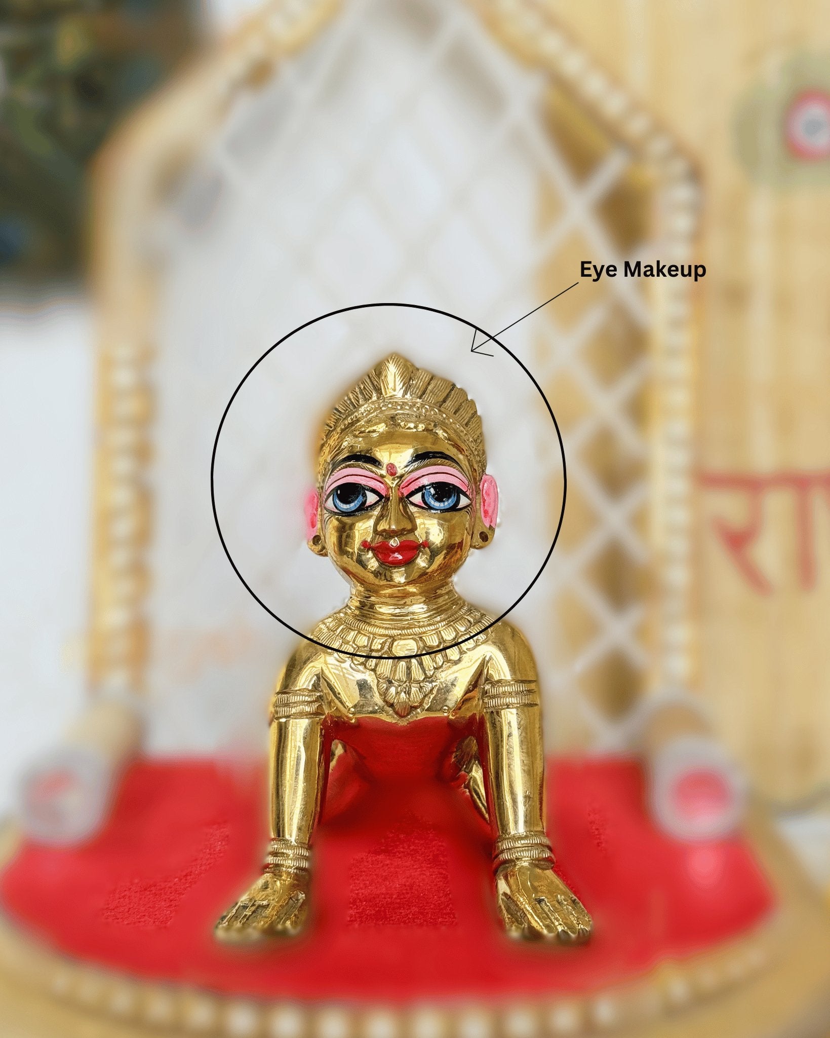 Heavy Solid Pure Brass Radha Rani Ji Idol from Vrindavan (3.4 Inches) - Punyah Handicraft