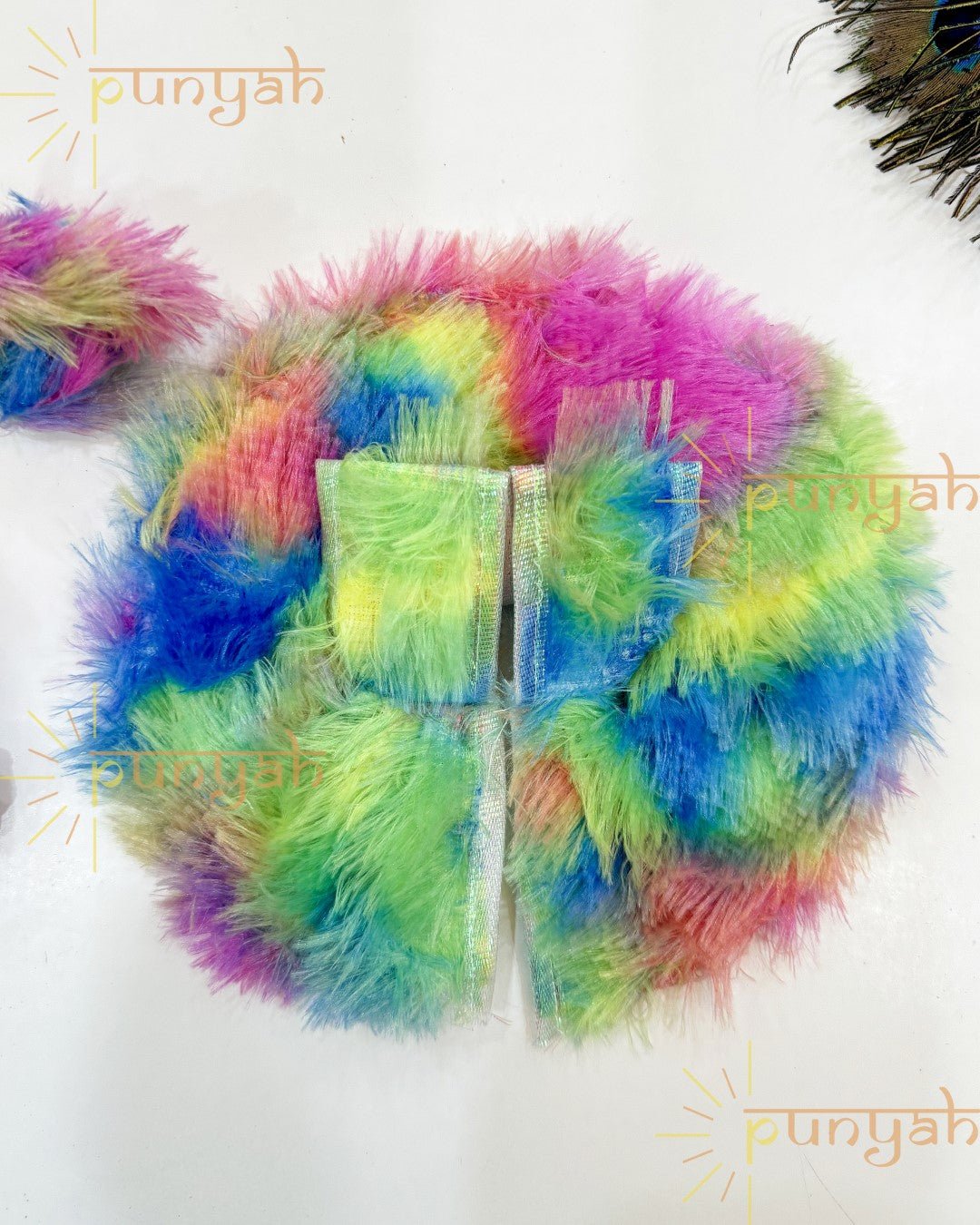 Holi Radiance: Colorful Fur Poshak with Pagdi for Thakur Ji/ Laddoo Gopal - Punyah