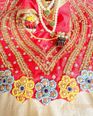 Janmashtmi Special Cut Work Red Poshak For Laddu Gopal Ji - Punyah