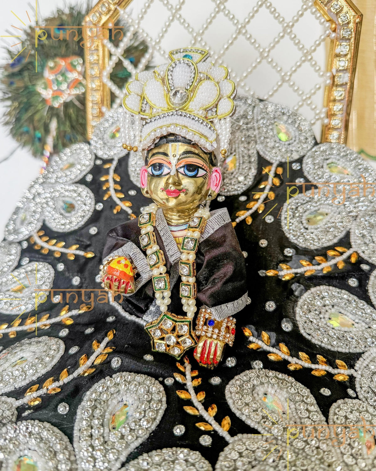 Kalratri Silver Embellishment Laddu Gopal Ji Poshak - Punyah