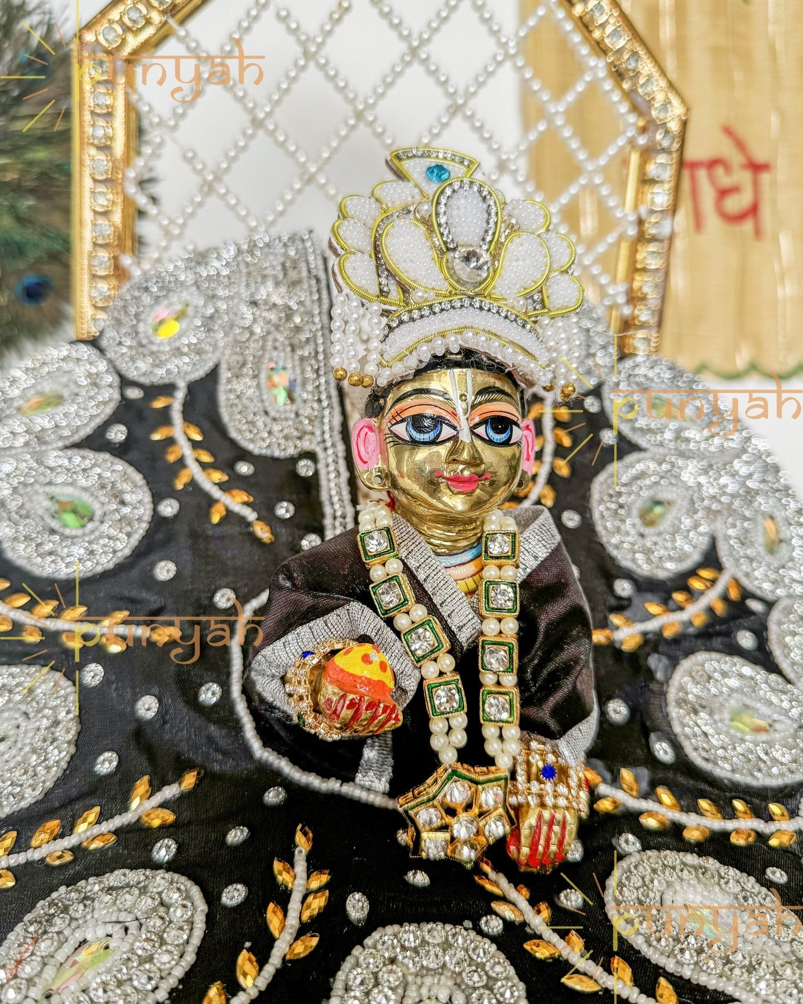 Kalratri Silver Embellishment Laddu Gopal Ji Poshak - Punyah