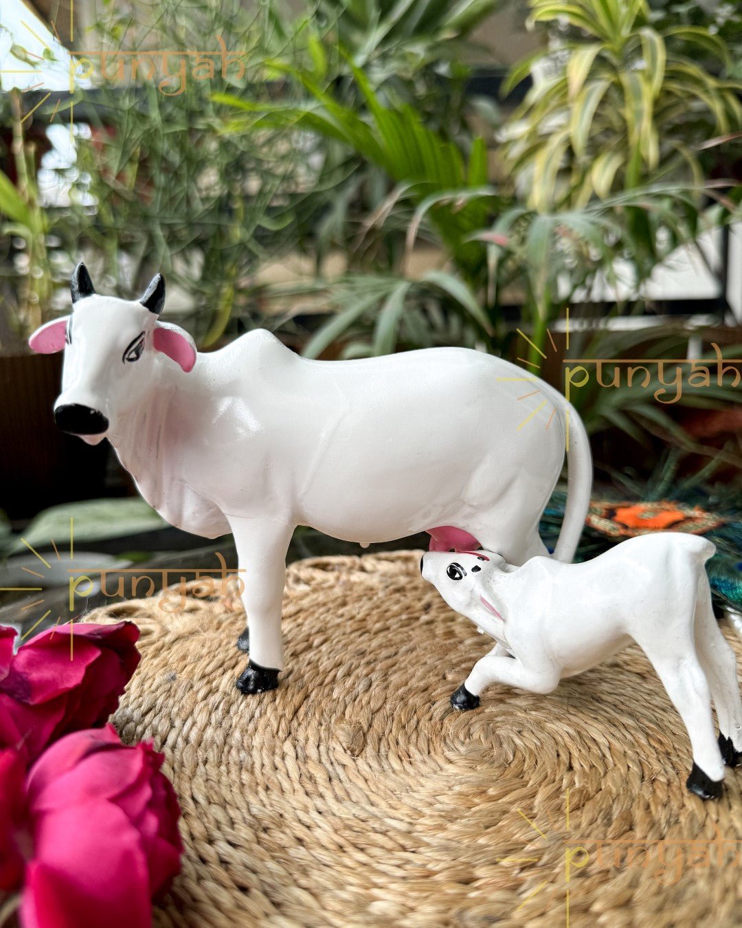 Kamdhenu Cow with Bacchda for Mandir - Punyah