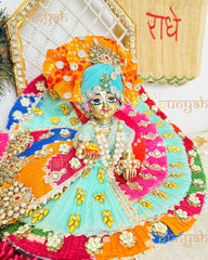 Kundan Carnival Poshak With Pagdi & Patka For Kanha Ji - Punyah