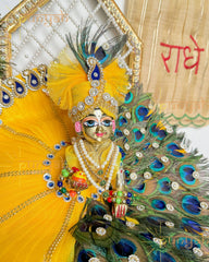 Marigold Morpankh Poshak with Pagdi For Kanha Ji - Punyah