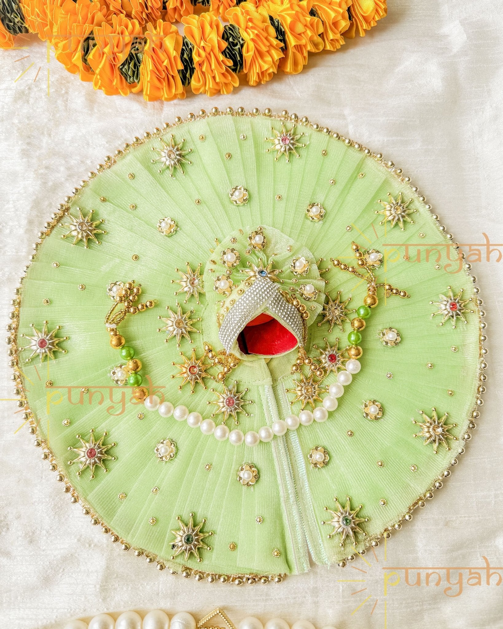 Mint Festive Wear Thakur Ji Poshak With Pagdi and Patka - Punyah