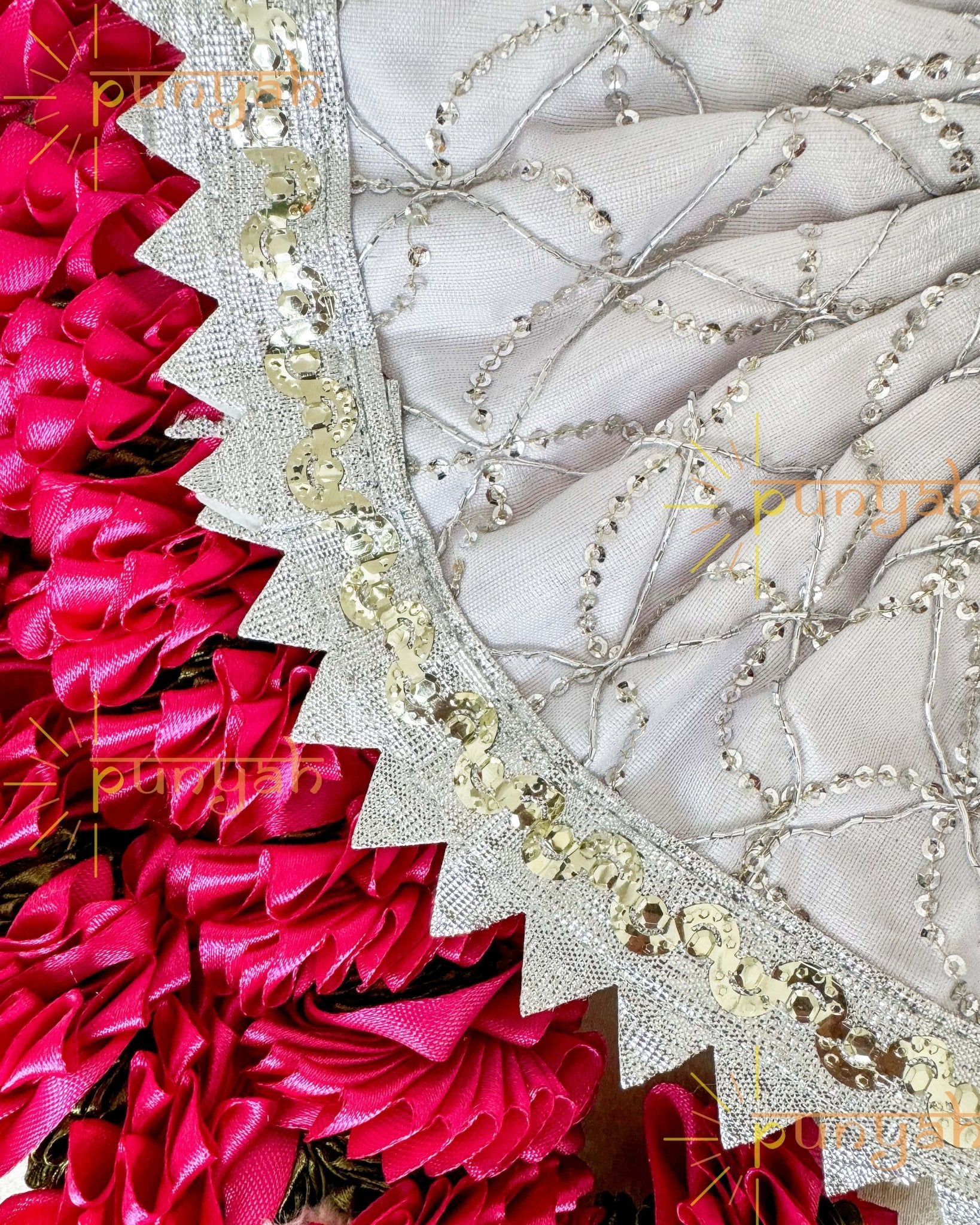 Moonlit White Sequined Poshak For Thakur Ji - Punyah Handicraft