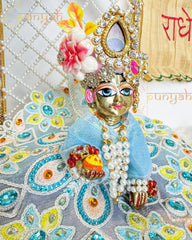 Net Fancy Intricate Detailed Work Poshak For Laddu Gopal Ji - Punyah