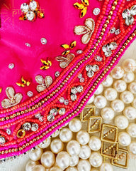 Pink Embellished Handwork Premium Poshak For Laddu Gopal Ji - Punyah Handicraft