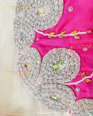 Pink Zari Hand Embroidered Poshak For Laddu Gopal Ji - Punyah