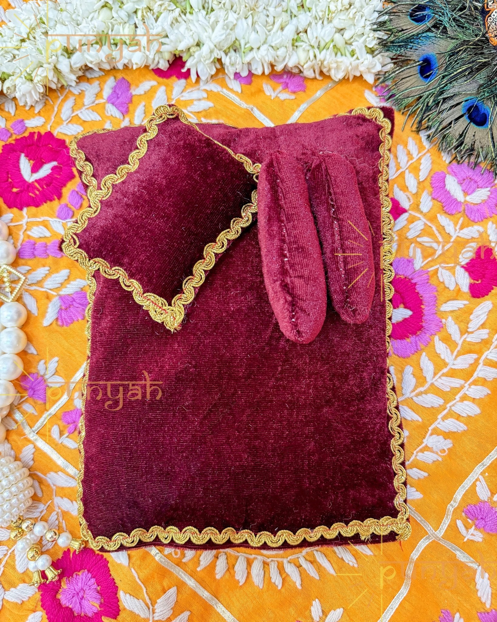 Premium Velvet Comfort Gadda Set For Laddu Gopal Ji - Punyah Handicraft