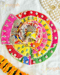 Prism Heavy Kundan Poshak With Pagdi and Maala For Kanha Ji - Punyah