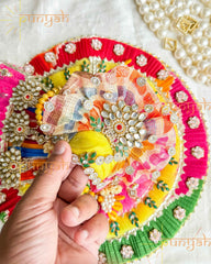 Prism Heavy Kundan Poshak With Pagdi and Maala For Kanha Ji - Punyah