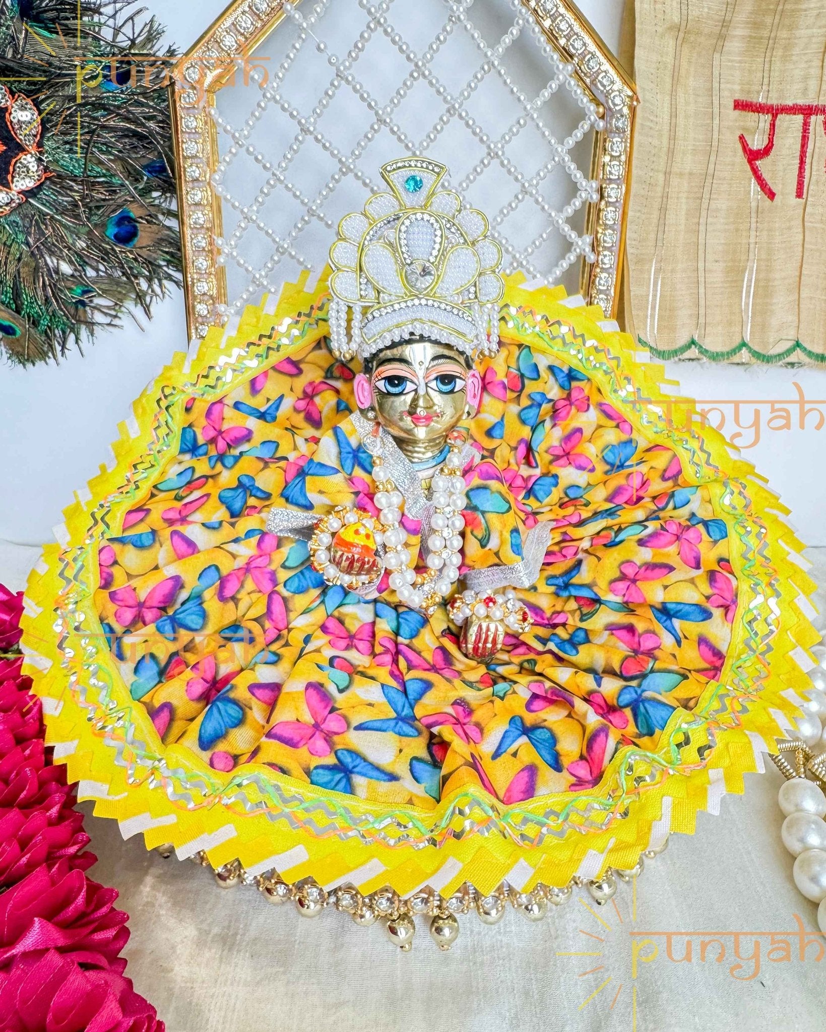 Rainbow Pankh Poshak For Thakur Ji - Punyah