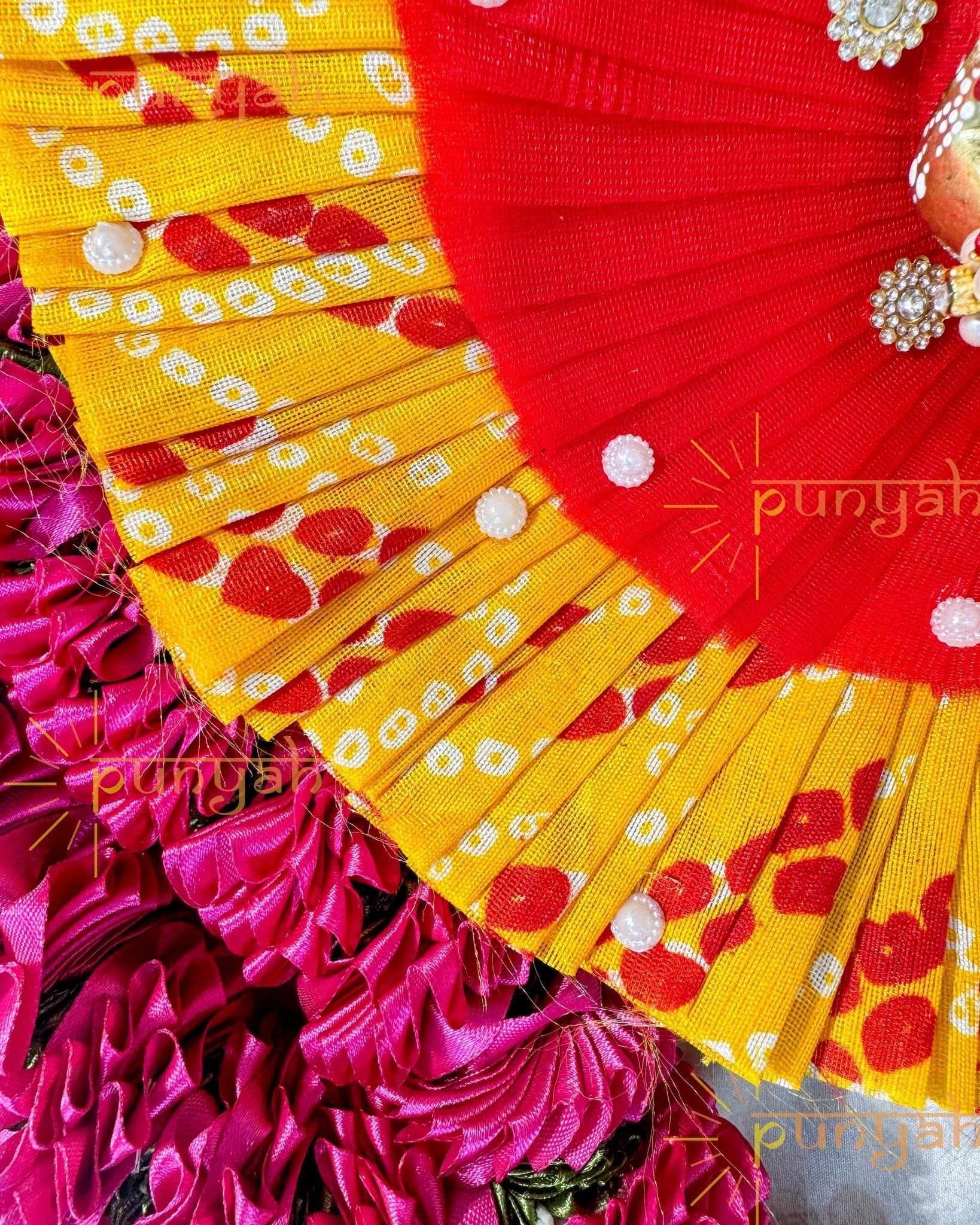 Rajasthani Stone Embellished Poshak with Patka For Kanha jI - Punyah Handicraft