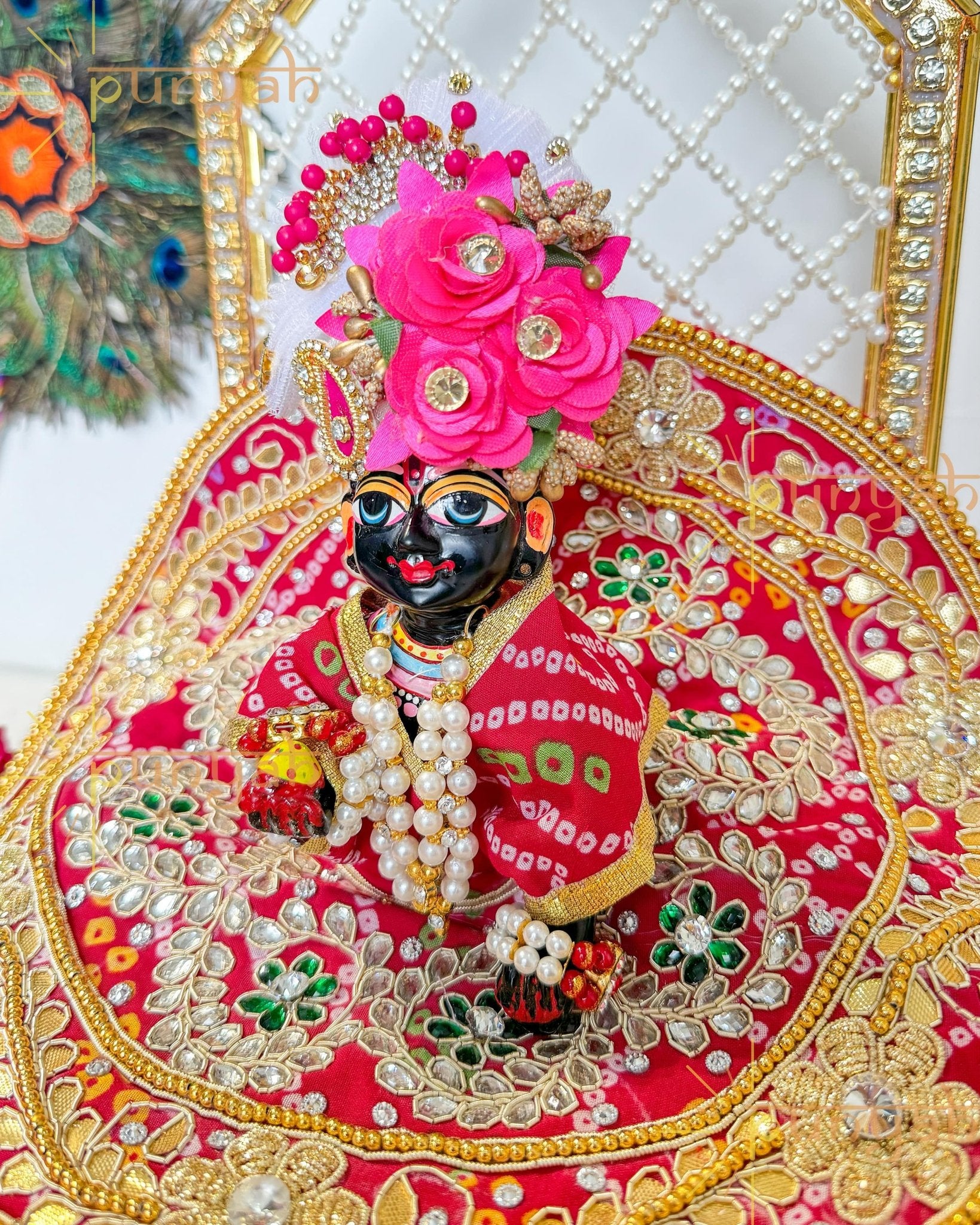 Rajasthani Style Zardosi Premium Laddu Gopal JI Poshak - Punyah