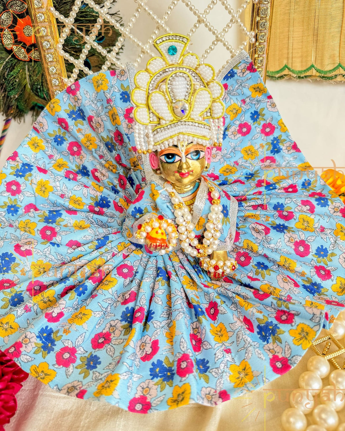 Rangila Blossom Poshak For Kanha Ji - Punyah