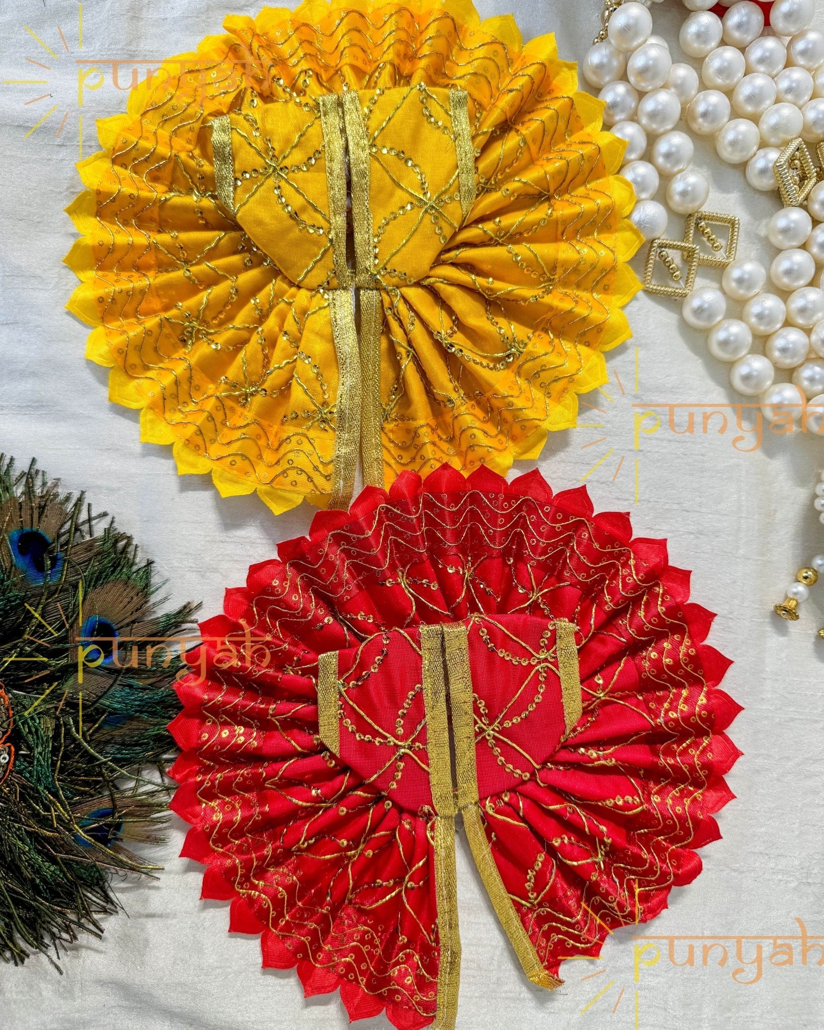 Sequined Thread Poshak For Thakur ji - Punyah Handicraft