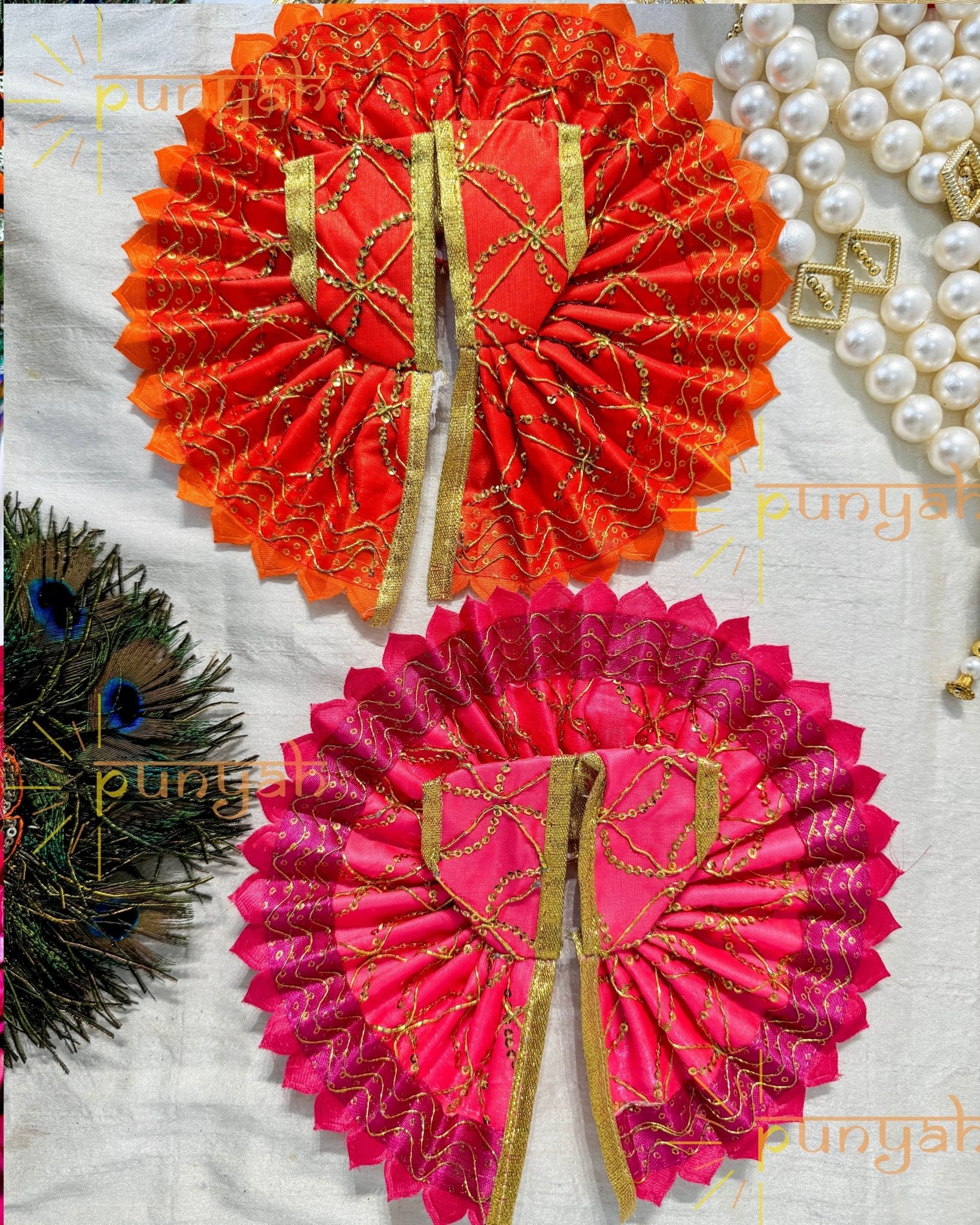 Sequined Thread Poshak For Thakur ji - Punyah Handicraft