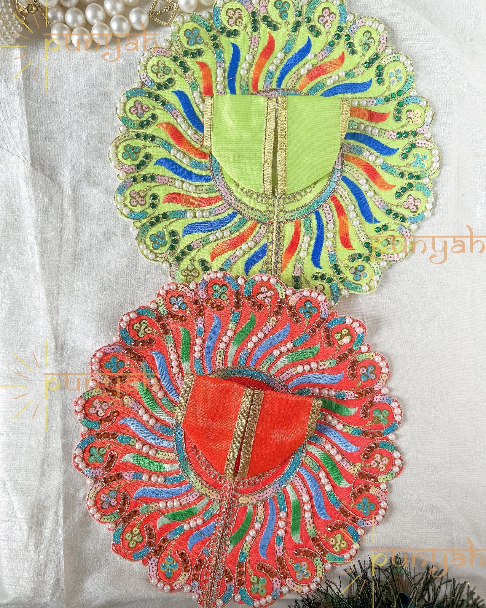 Shimmer Embroidered Poshak For Laddu Gopal Ji - Punyah